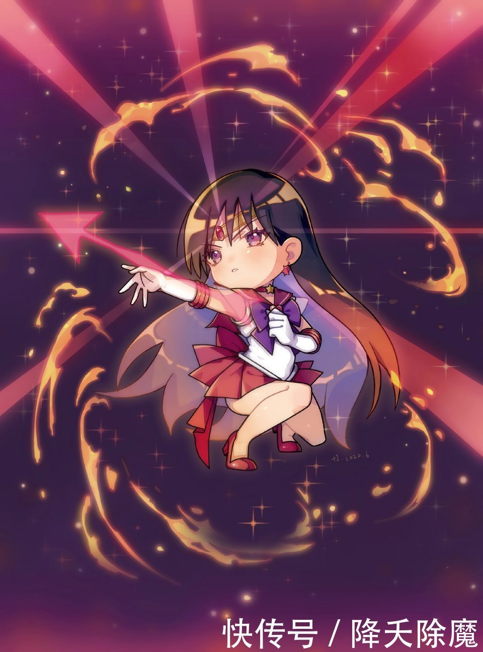 Q版《美少女战士》同人，土萌萤气质神秘独特，美奈子是爱的化身