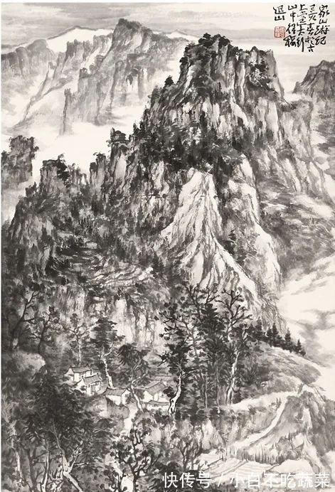 水墨#书画一体,意蕴无尽|白云飞水墨山水画