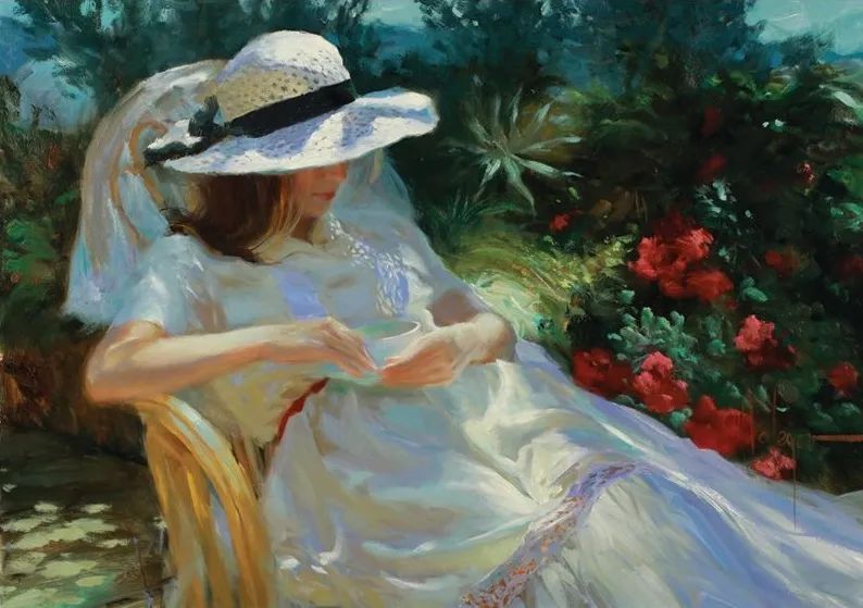 ·沃利戈夫|弗拉基米尔·沃利戈夫 的笔下，夏日繁花，娇媚女子，岁月静好