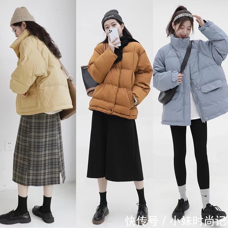 我发现,小个子女生羽绒服穿搭素一点,也很显腔调少女感