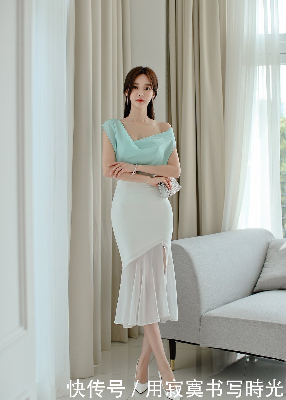 整体穿搭 女生大爱的“纺纱裙”又来了薄纱上衣搭半身裙,尽显曼妙身姿