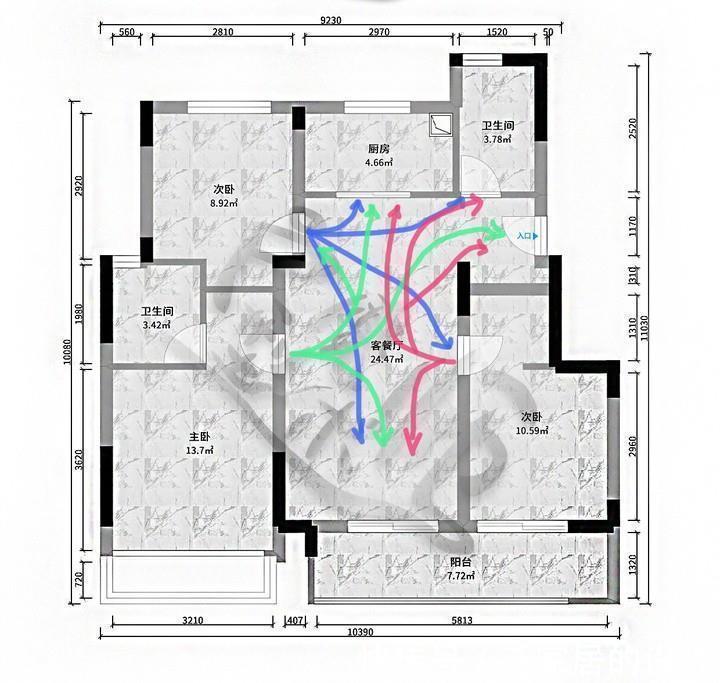 四叶草|这算是满分户型,“四叶草”动线每1㎡都大有可为,房子越住越大