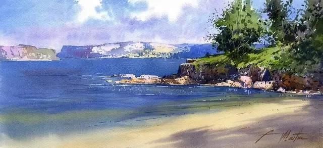 水色|西班牙艺术家的水彩风景画水色交融、生动自然,太迷人了