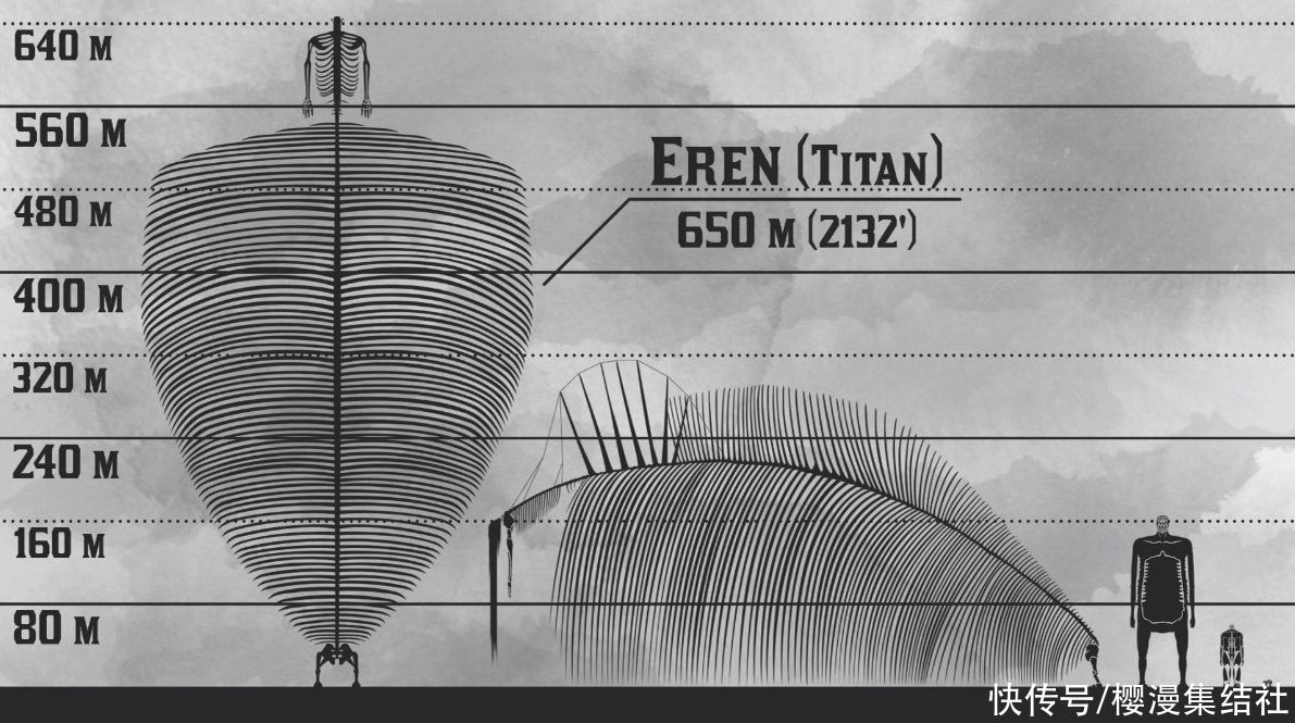 巨人|进击的巨人数据公示：艾伦始祖骨架巨人有多高，千米巨人不存在