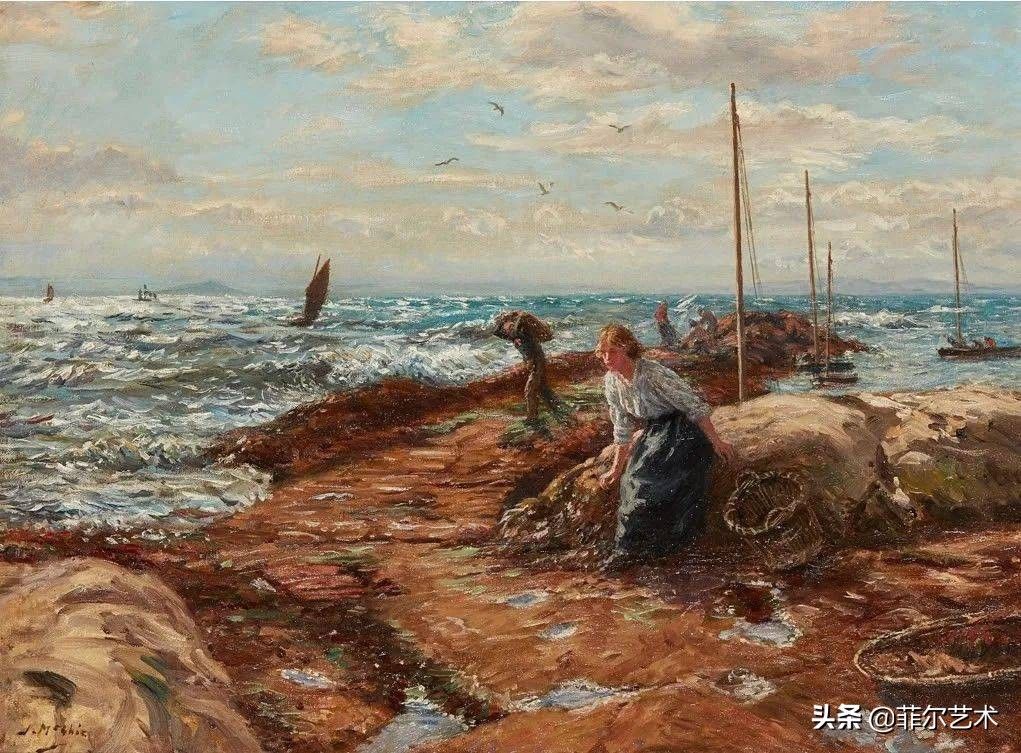 画家|苏格兰画家约翰·麦基的“女人与海”油画艺术作品欣赏