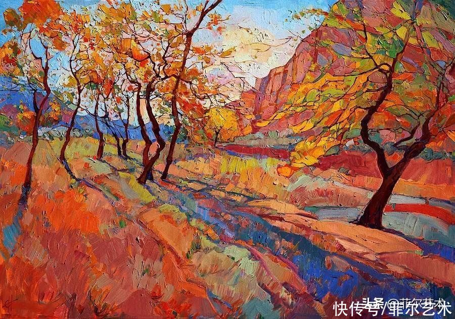 油画|美国女画家艾琳·汉森笔下色彩丰富的风景油画，美极了