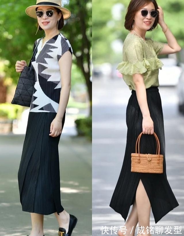 蕾丝|50岁女人别总穿长裤，试试减龄时尚的半身裙，美出优雅美得高级