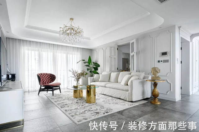 色调|165平法式四居室白色+灰色,巧妙的创意打造惊艳的效果