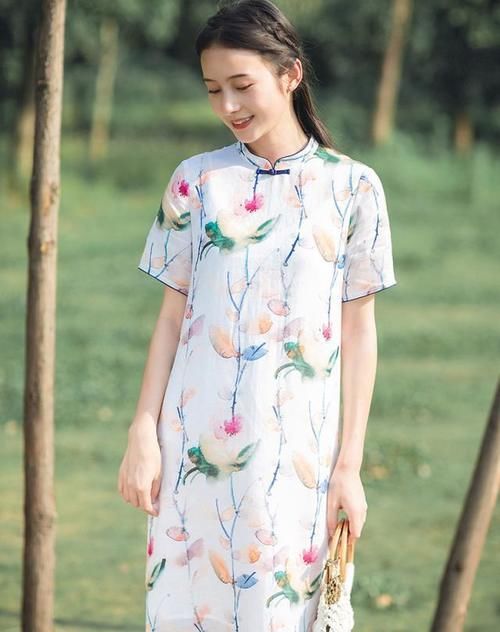 旗袍裙|中国风的连衣裙,清纯又文艺,今夏美成初恋模样!