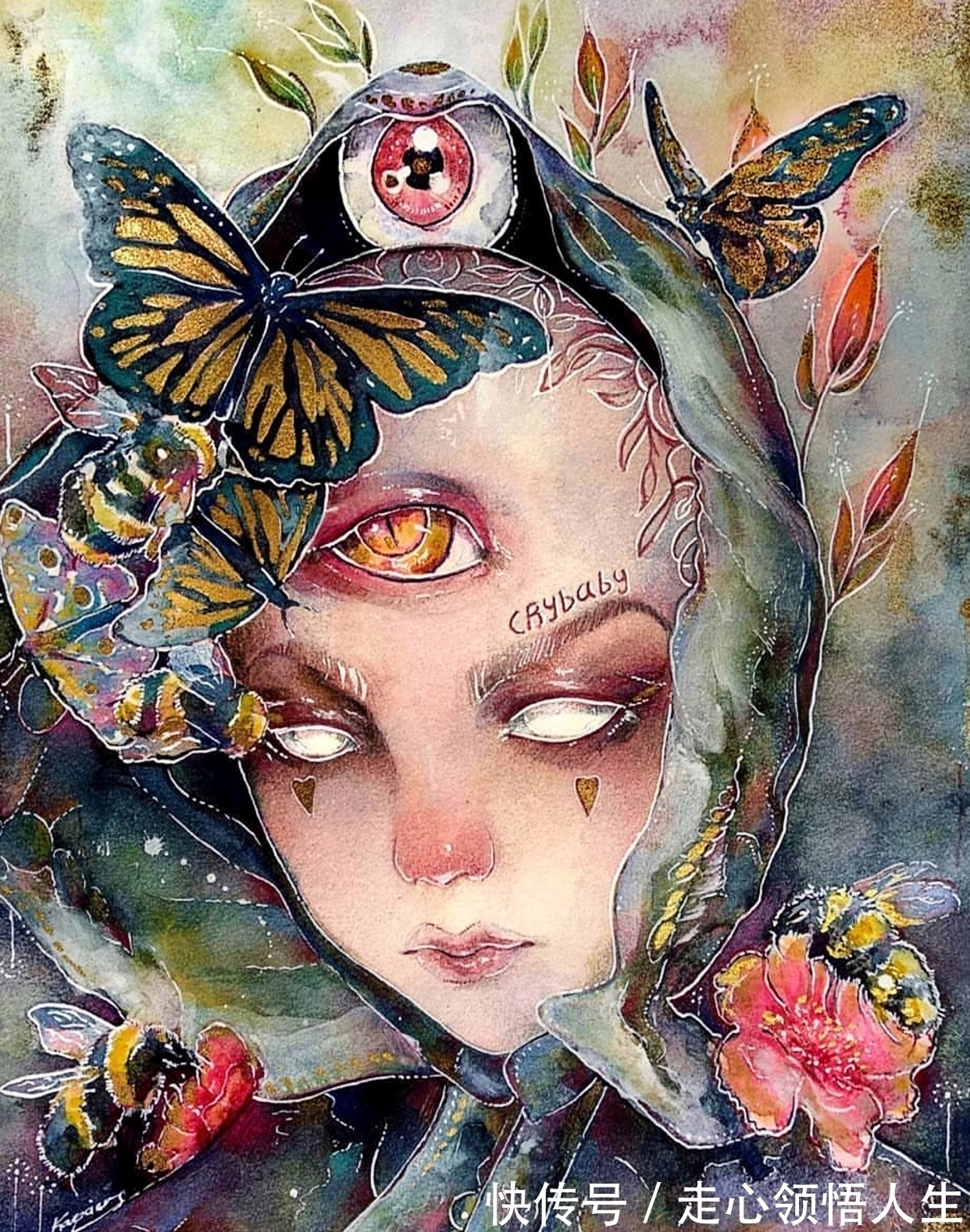 希腊$寂静宇宙中的明眸：色彩与金箔的交融，插画家卡法西斯的神话四季