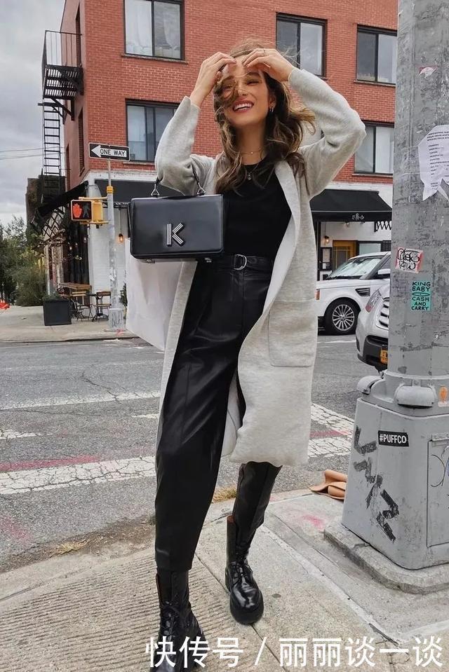 马丁靴的30个穿搭示范，可甜可盐，时髦炸了！