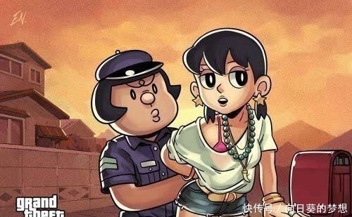 胖虎|哆啦A梦中主角们变成“黑帮大佬”,静香穿比基尼,小夫变成老大