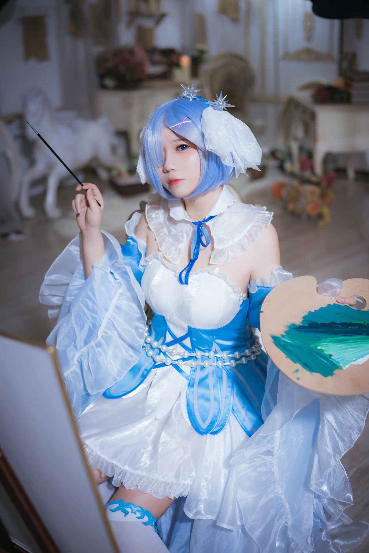 蕾姆|从零开始的异世界蕾姆的冰晶礼服cosplay