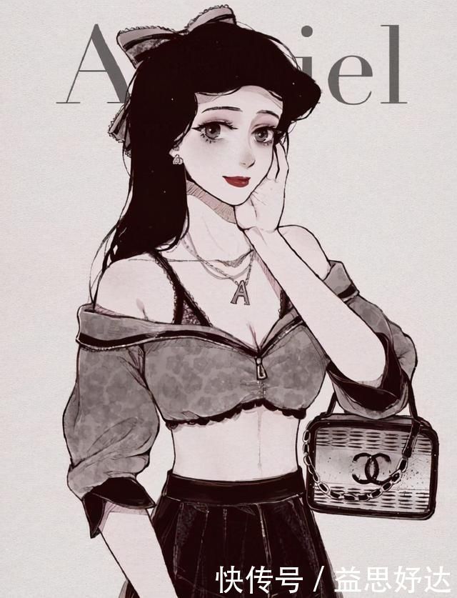 艾莎|当迪士尼公主换一种画风，艾莎是最美的那个，爱丽儿公主温婉如玉