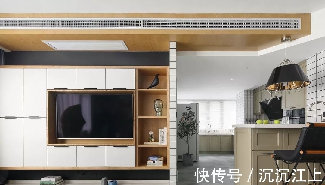 皮艺|130㎡现代简约,书房天花是幅画,活力舒适好童趣