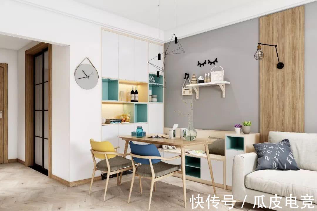 小户型|用餐桌代替沙发,解决小户型的空间局限,实用又方便