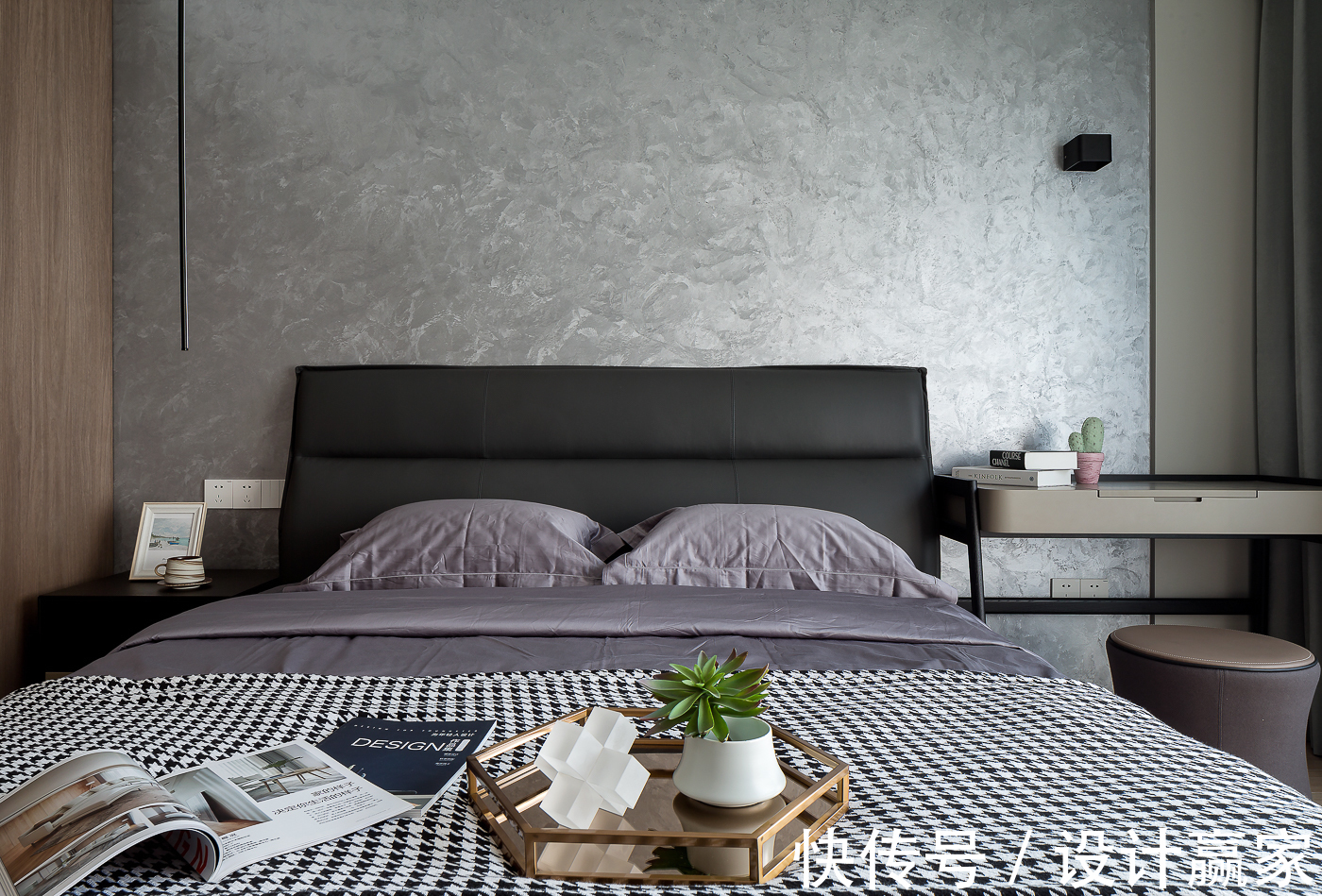 四居|125㎡简约四居,黑白灰+暖色,一眼就爱上,无以复加