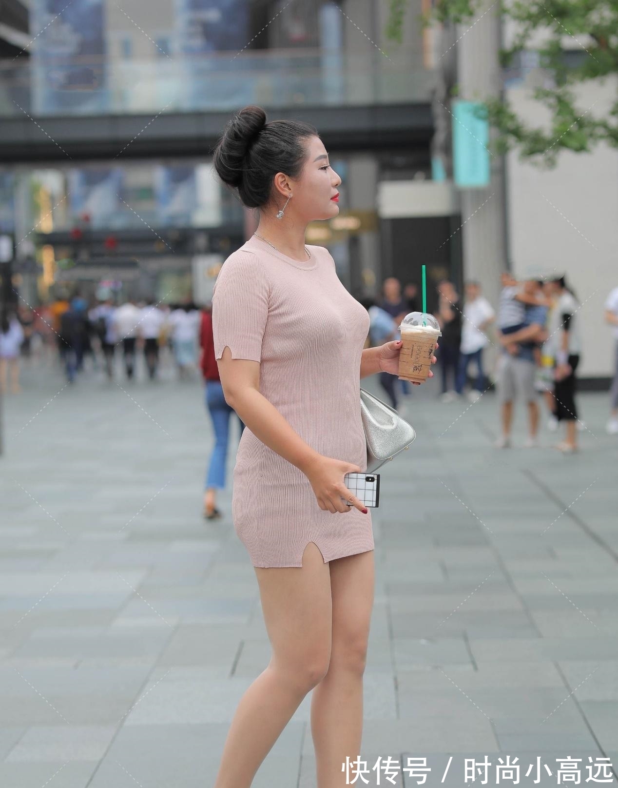 袖子 简约纯色针织连衣裙,充满设计感