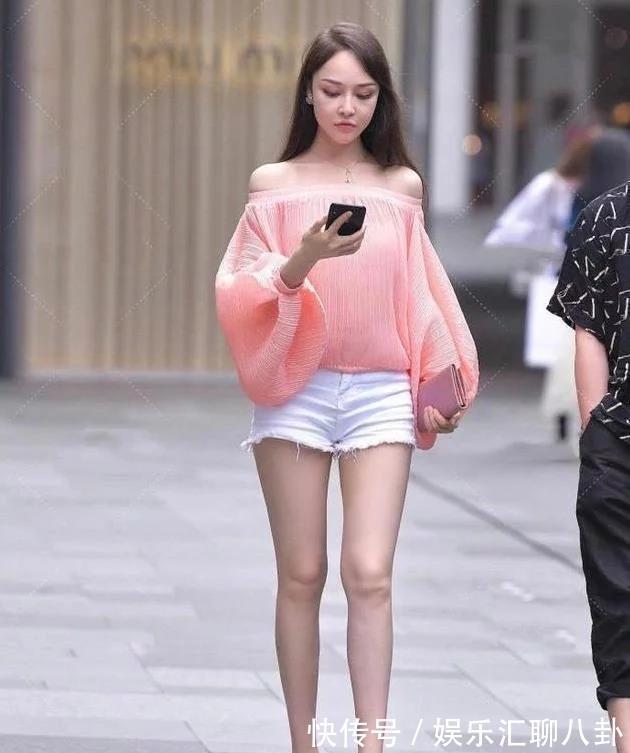 高跟鞋|粉衬衫配白牛仔短裤，温柔优雅，风度迷人