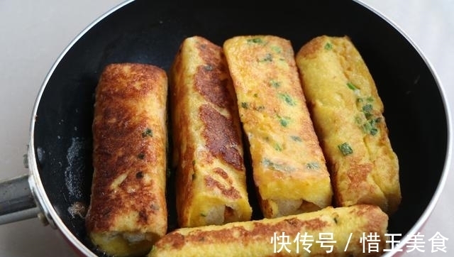 5分钟快手早餐,营养又好吃,一卷一煎就搞定,孩子隔天就要吃!