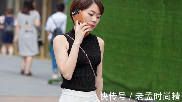 红鞋|小家碧玉型的女子, 黑衣白裤红鞋, 靓丽小女人的味道