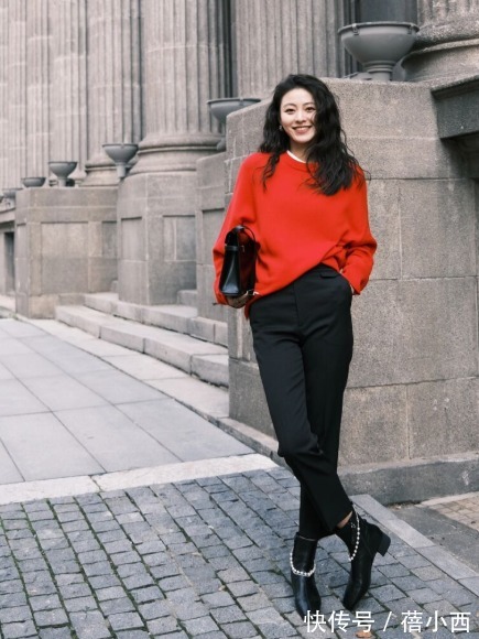 九分裤 微胖女生别乱穿裤子,小黑裤才最适合你,配毛衣、西装都很时髦