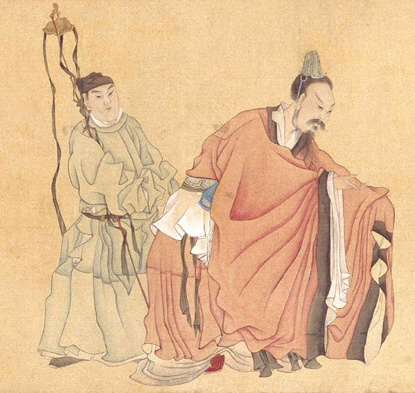 衣纹|『历代名作』陈洪绶《晋爵图》卷，深得古法，渊雅静穆