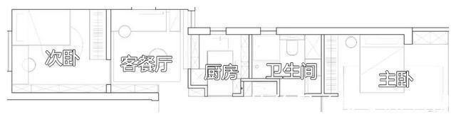 主卧|50㎡一字户型,逆袭两居室,独立厨房+办公区+浴缸全都有,真赞!