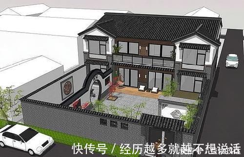 中式|为了孝敬父母，他拆掉300㎡祖宅，自建中式别墅，效果图太美了