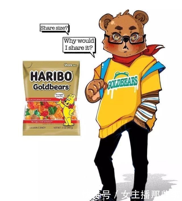 星巴克|画师笔下的零食拟人化,彩虹糖化身辣妹小萝莉,他的形象别具一格