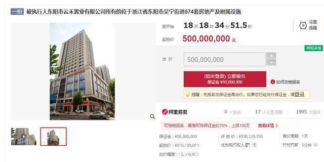 东阳|起拍价5亿!东阳这家房地产公司名下574套房产被拍卖……