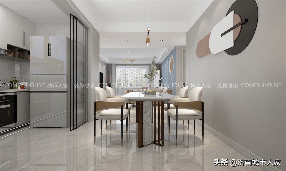 装修效果图|中海锦城现代风格装修效果图-简洁大方