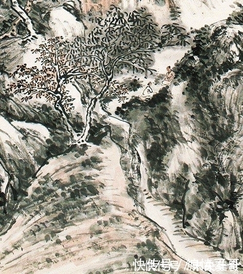 山水画@把游记散文画成一幅画,黄宾虹绘《山水纪游》