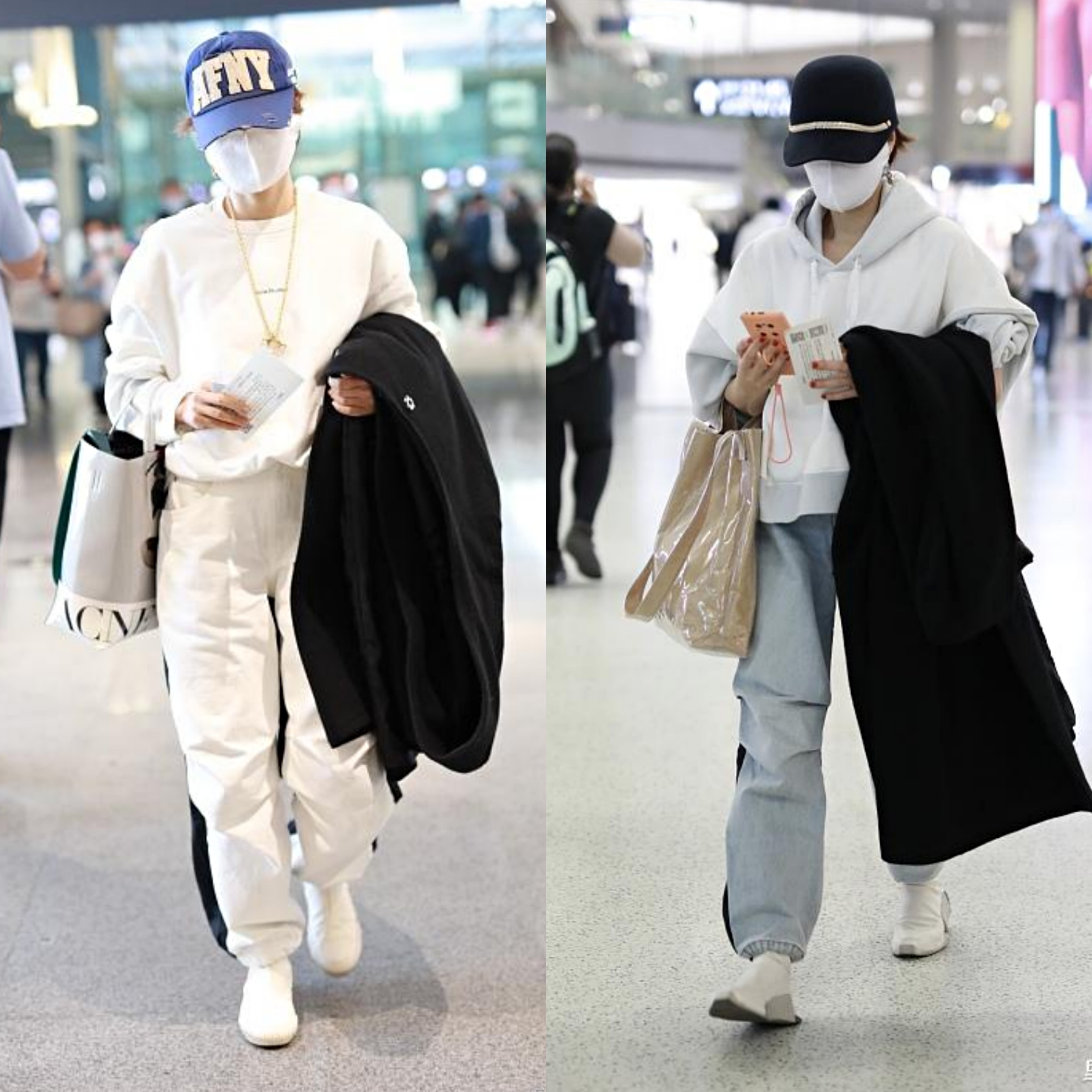 搭配|恋爱实锤?马伊琍携中年男子走机场,穿2千男士卫衣皱巴巴像地摊