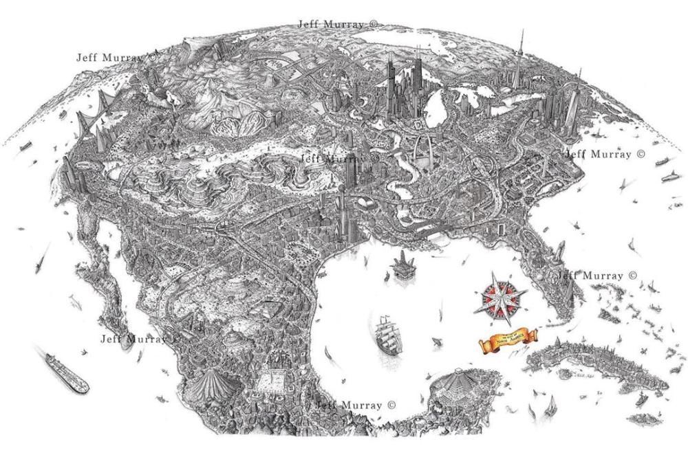 中国文化$英国小伙用针管笔画出了最美中国地图,独一无二的中国风