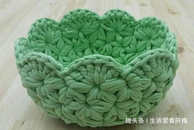 布条这样钩织，快速变收纳筐，放家里不好用吗DIY编织附教程