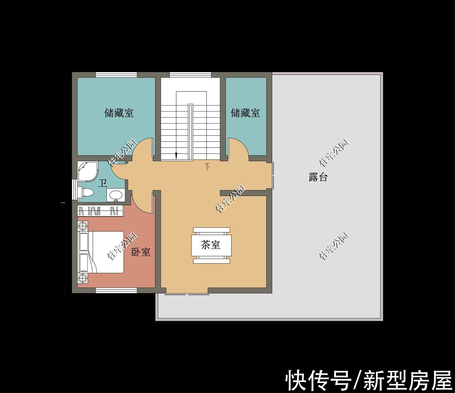 坡屋顶|四套带坡屋顶的二层别墅图纸，送给2022年要建房的你