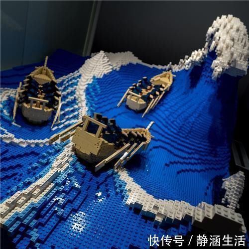 三井&日本乐高大神用5万零件还原名画,打造浮世绘3D立体版