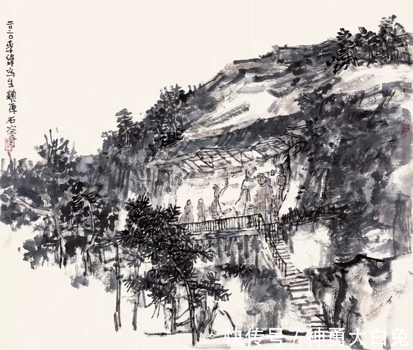 山水画$辛丑写生|甘肃画院李伟水墨山水画