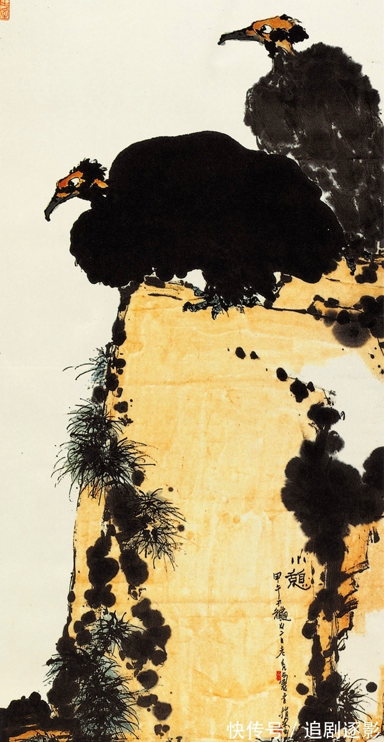 鹰石图$朱祖国与潘天寿的不解之缘