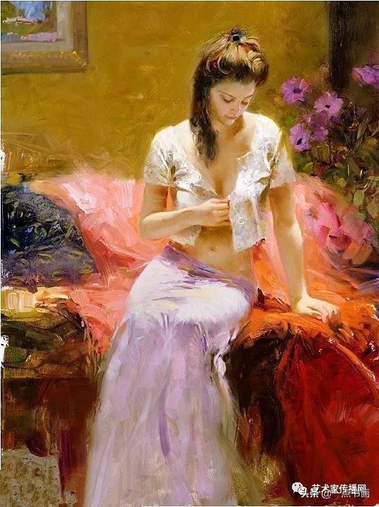 油画!皮诺德埃尼的油画人物,色彩斑斓,动静结合,光彩照人