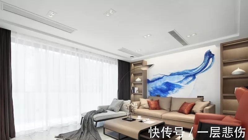 床头柜|140㎡现代简约,简约空间里的一抹蓝,华丽舒适有档次