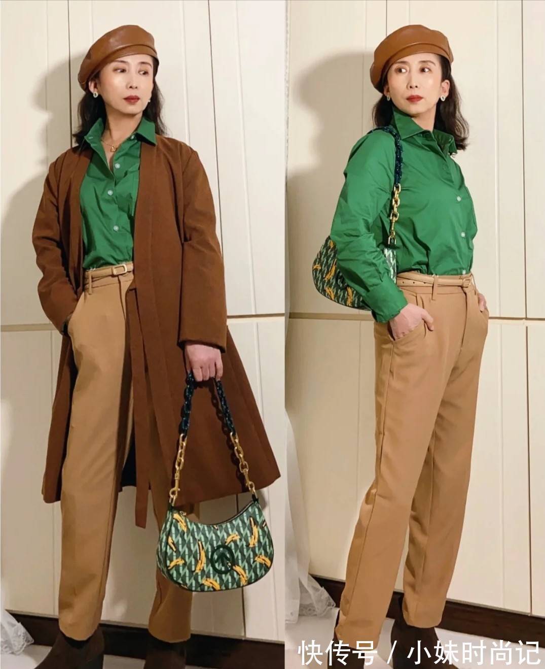 色系 50多岁的女人这样打扮,看着真有气质!穿这3种外套保暖时尚