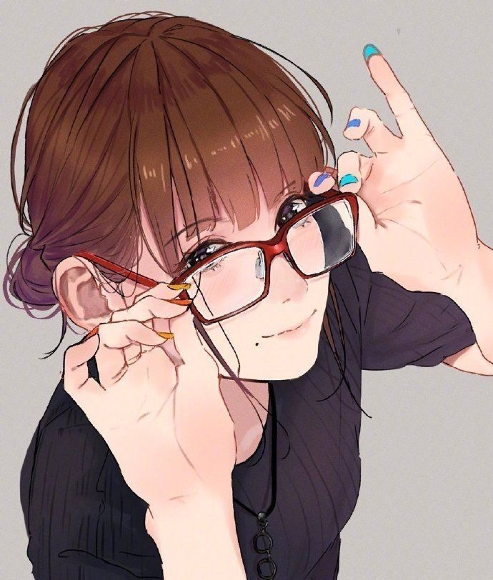 戴上眼镜@总感觉戴上眼镜有一种独特的气质,画师大佬画了一堆这样的妹子