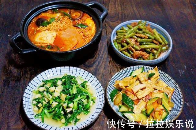 空心菜|宝妈晒一家三口的晚餐,虽然素了点,但好吃又省事,全家都喜欢