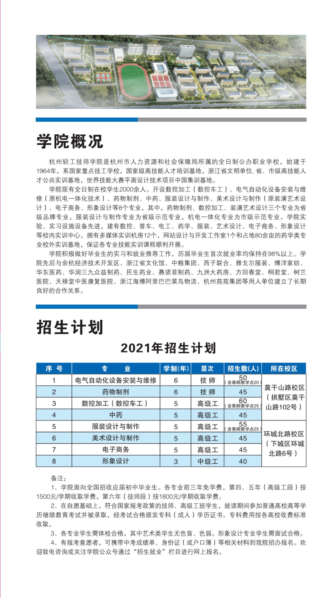 杭州轻工技师学院2021招生简章出炉！