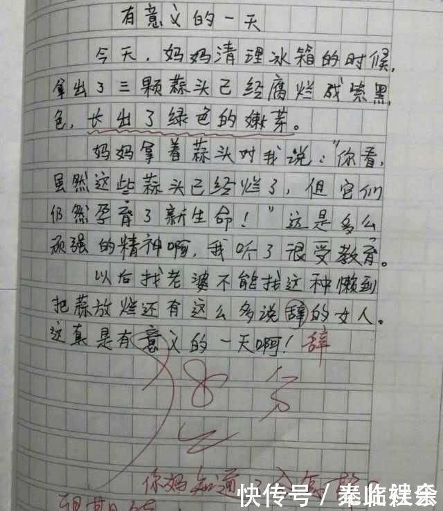 |小学生搞笑作文,想法奇特,老师看了也想笑