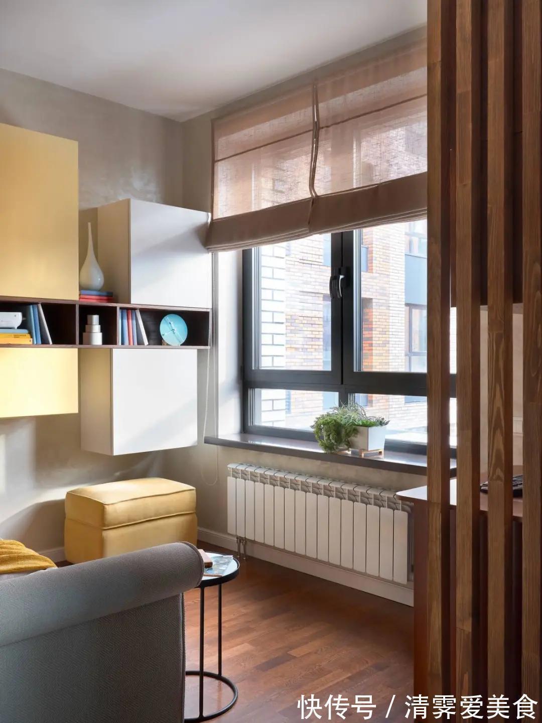 卧室内|女孩买35㎡一室,玻璃隔断卧室挤出衣帽间,用心打扮生活同样精彩