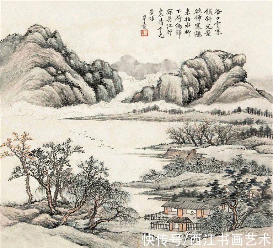 黄子久#很少人知道他的名字，但他的彩墨山水却满纸烟霞画品极高