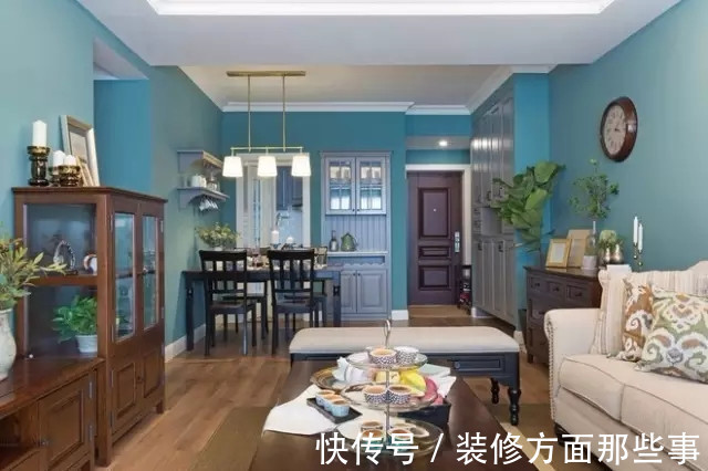 暖风机|101平蓝色美式三居室,自带仙气很有文艺feel有木有